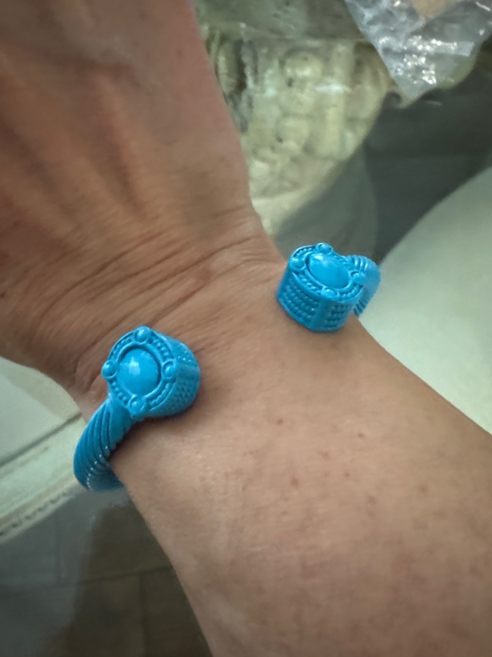 Plunder Bright Turquoise Blue Cuff Bracelet